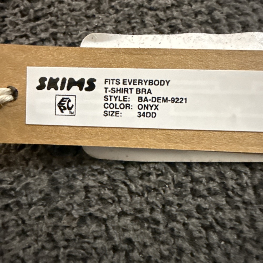Skims Fits Everybody T-Shirt Bra Onyx Black 34DD BA-DEM-9221 - Picture 5 of 5